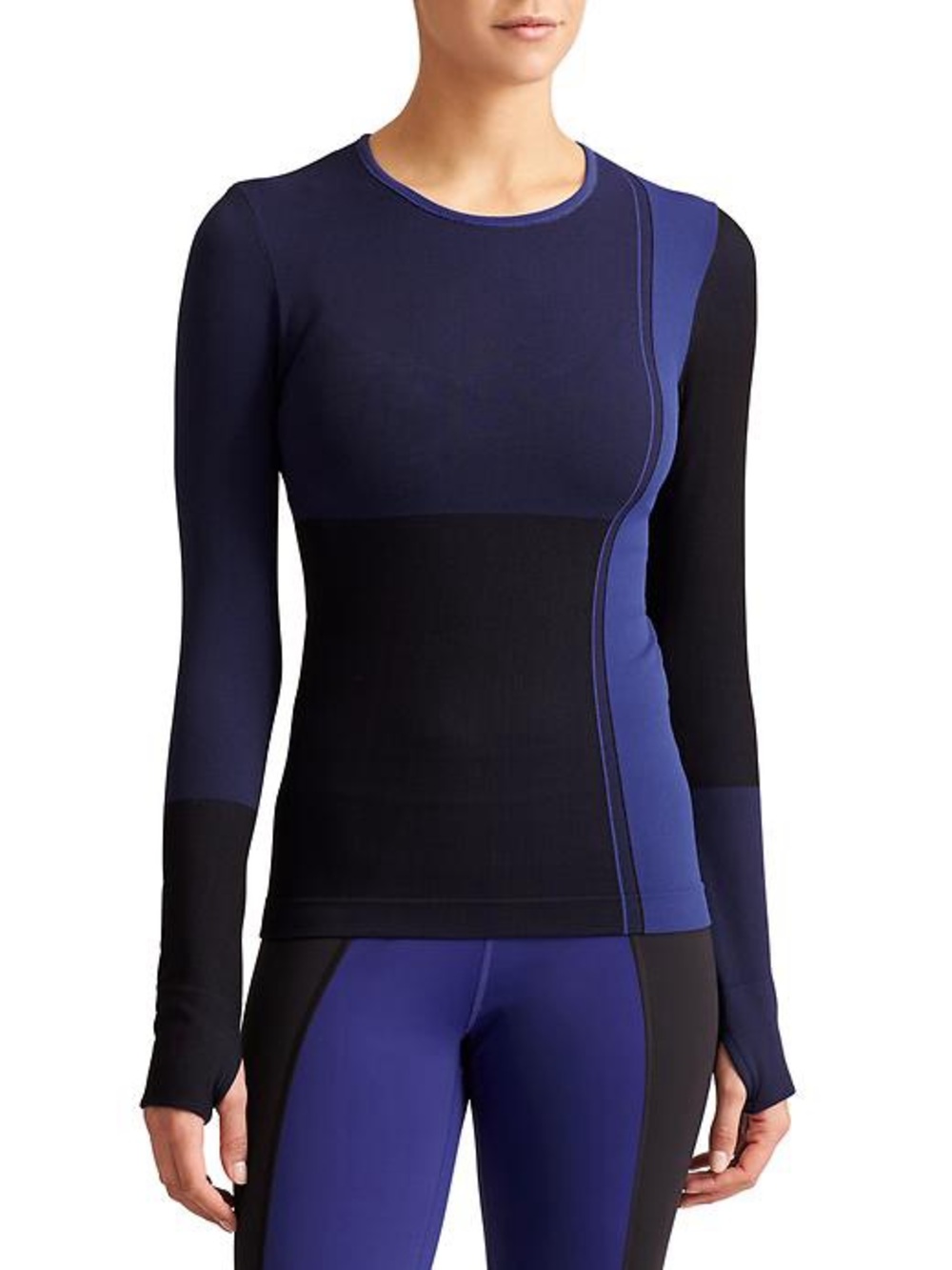 Athleta X Derek Lam 10c Block Avenue Seamless Colorblock Long-Sleeve
